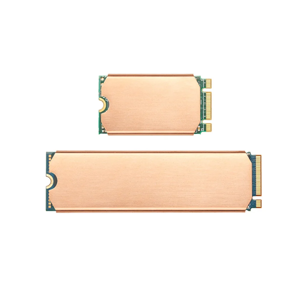Solid State Disk Cooler Copper Lightweight Hard Disk Heat Sink 0.5mm 401W Antioxidant Set  for M.2 2242 2280 NVMe SSD