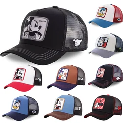 Disney Mickey Mouse Baseball Cap Summer Travel Peaked Cap Men's Hip-Hop Cap Couple Style Sun Visor Adjustable Trucker Mesh Cap