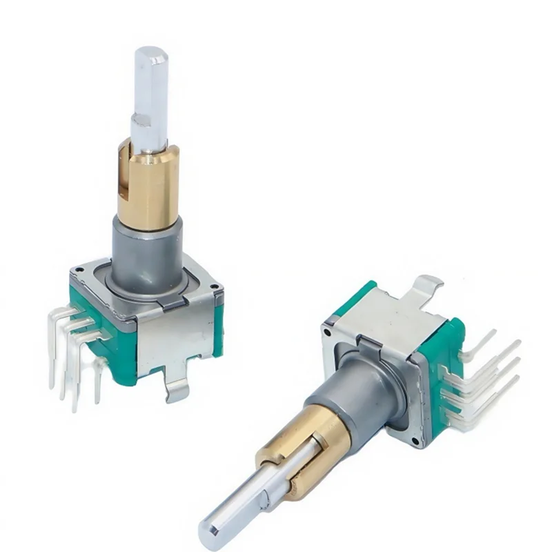 M12K-EC11EBB24C03 30 Position Handle Dual-Shaft Encoder Axis With Button Switch 25Mm Aluminum Alloy Caps