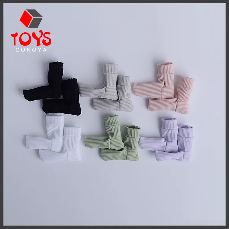 ATStory 12FS013 1/6 Scale Medium Tube Striped Socks Solid Color Stockings Model Accessories Fit 12-inch Action Figure Body Doll