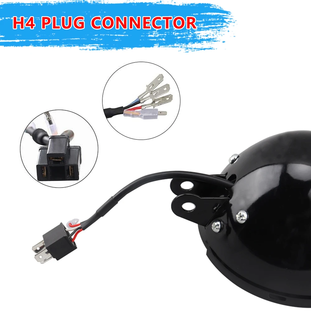 5.75'' Motorcycle Headlights Housing Bucket Led Light Shell Cover Headlamp Mount Bracket Black Moto Accessories