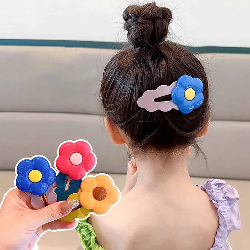 Girls bangs clip Korean version of the baby hair accessories headdress girls hair card does not hurt the hair flower hair clip