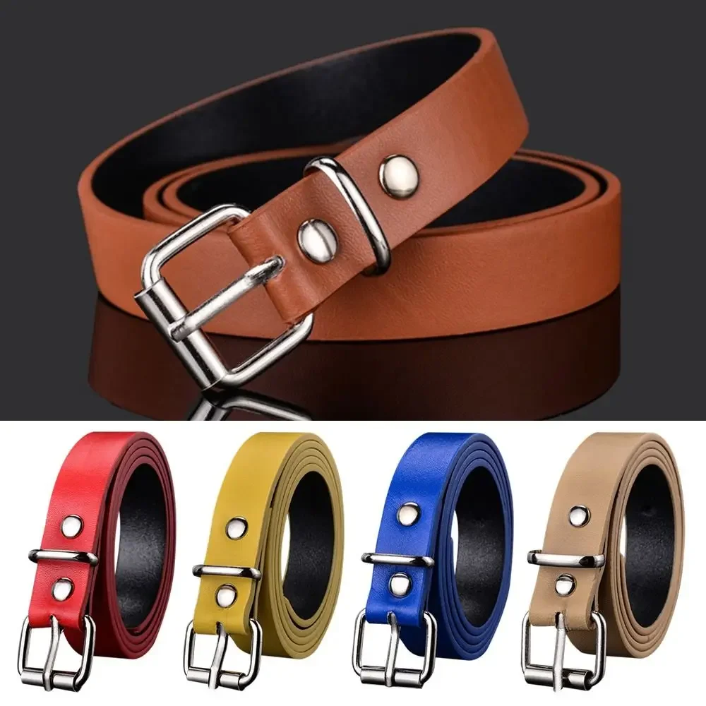 Ceinture réglable en cuir PU pour enfants, sangle de taille pour enfants, structure en métal pour jeans, pantalons FJfur s, environnement garçons et filles