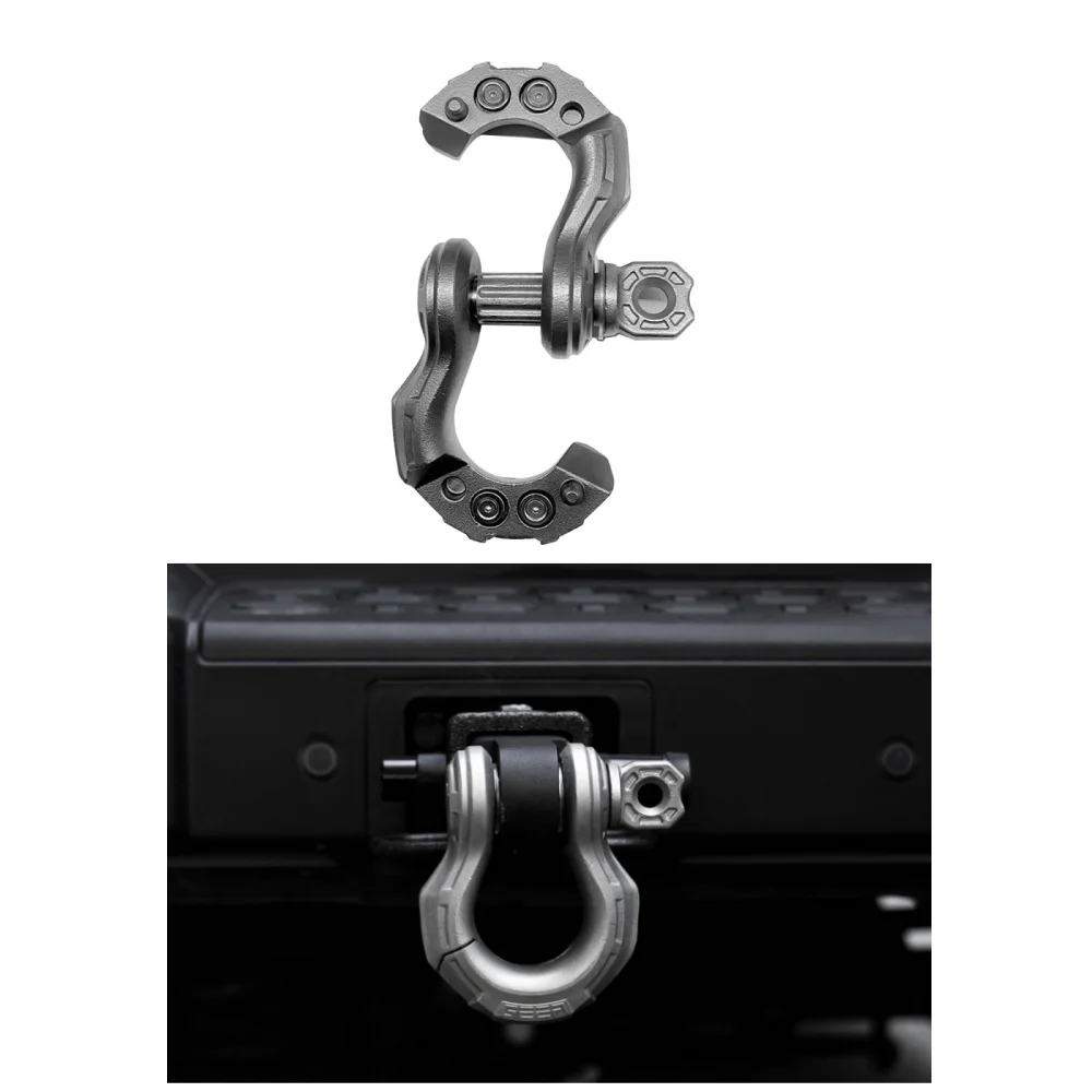 

1PC Aluminum Alloy Silver U Tow Hook Openable For Jeep Off Road All Car J9066