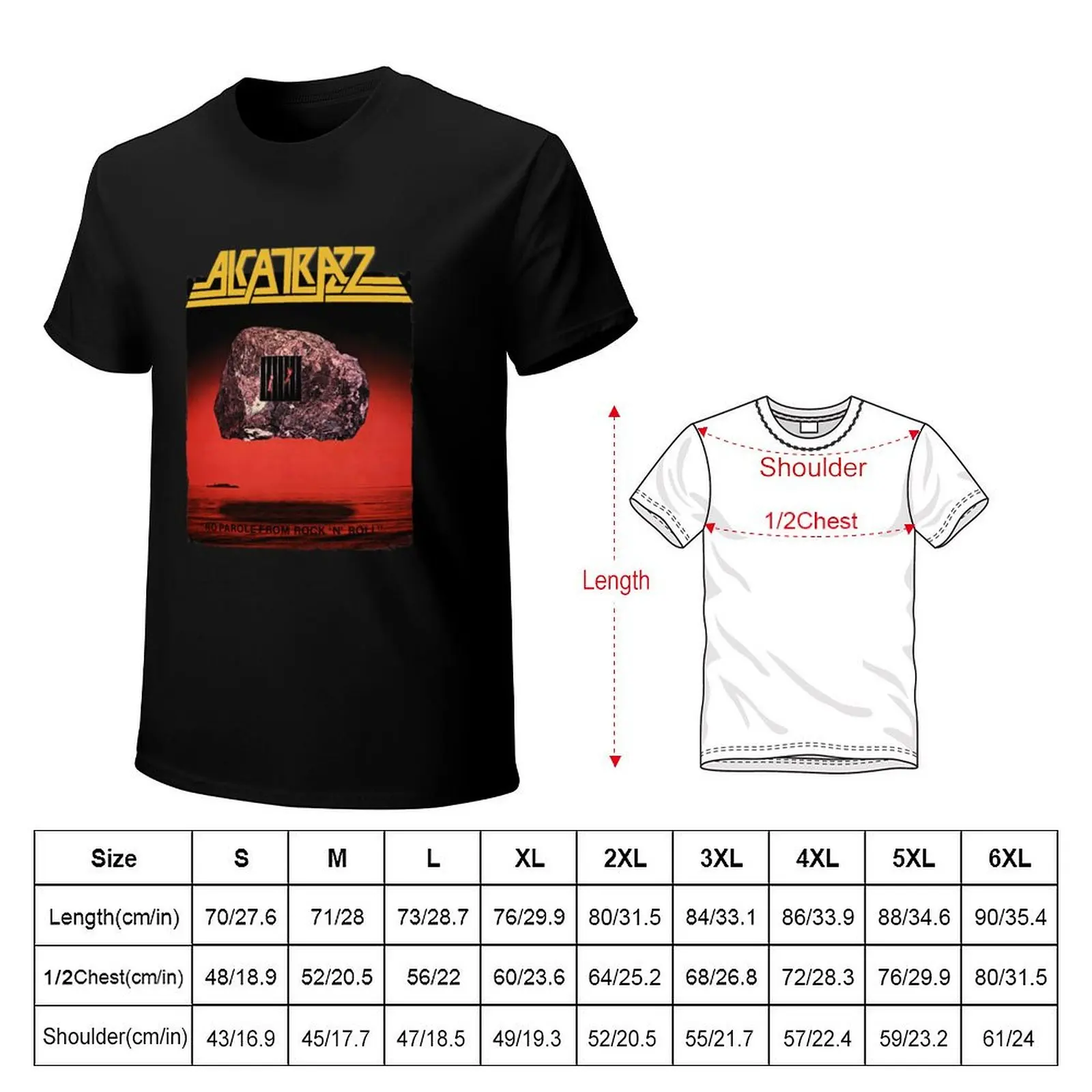 ALCATRAZZ No Parole From Rock 'n' Roll T-Shirt mens graphic t shirts T-Shirt