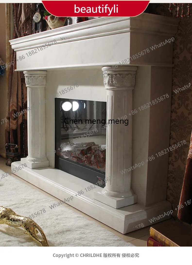 A55 French retro simulation electronic heating fireplace decorative cabinet American antique marble