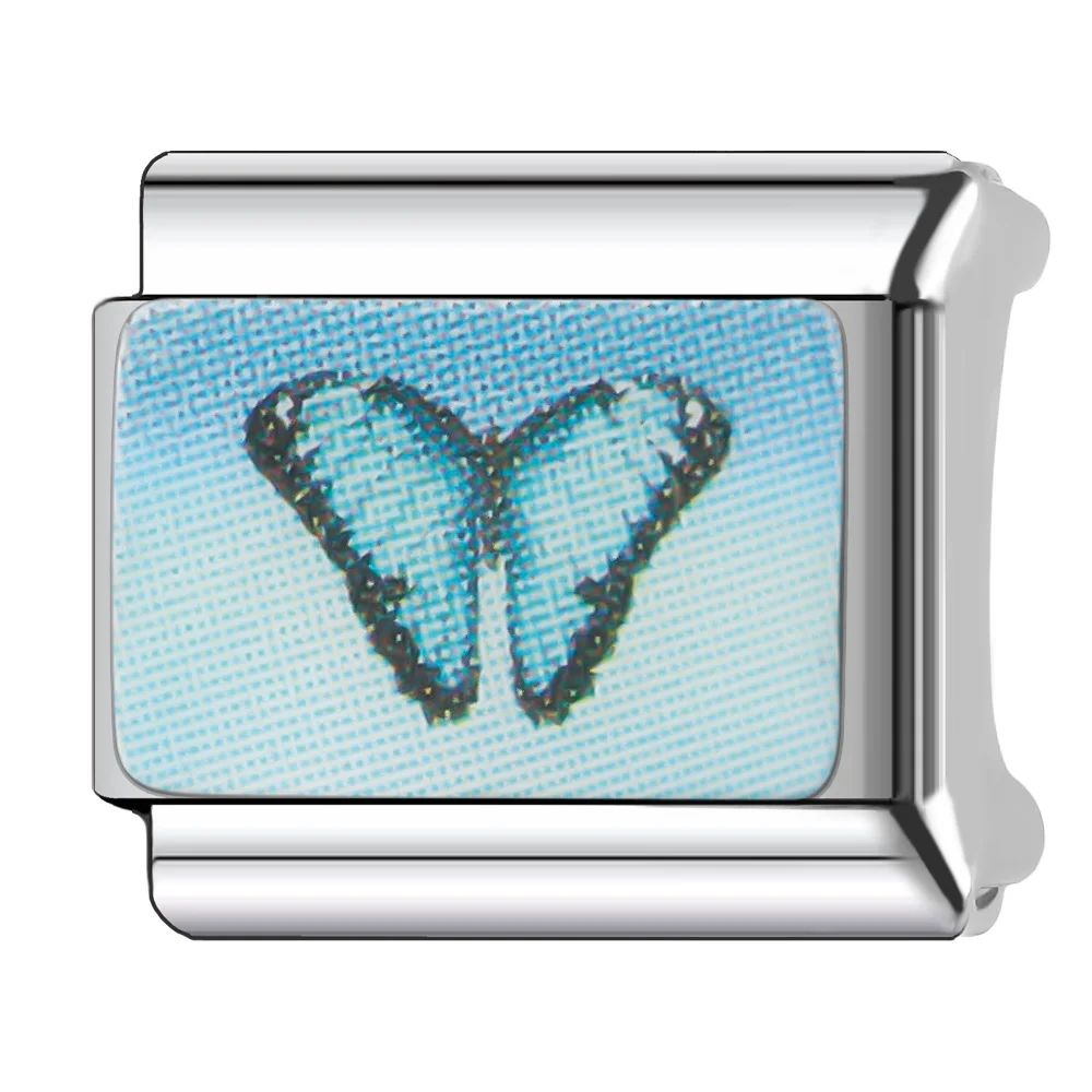 Trusta 2025 New Beautiful Butterfly Charm Italian Links 9mm Bracelet Stainless Steel for Women DIY Jewelry  Wholesale N603