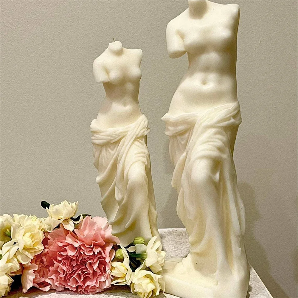 DIY Venus Portrait Aromatherapy Candle Mould Body Art Plaster Silicone Mold Craft Making Kit Handmade Gift Home Decor