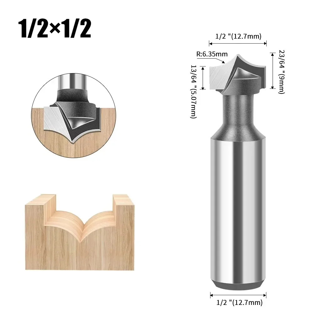 Cortador de caña de 1/2 "y 12,7 MM, brocas de enrutador de doble filo para tallado de madera, herramientas de grabado de carpintería de carburo de madera