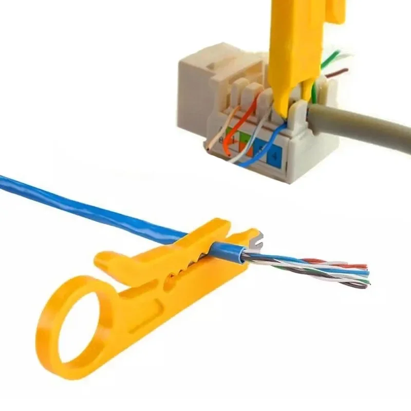 1pcs Wire Cutter 9cm Connectors Electric Wire Stripper Simple To Use Strip Twisted-pair UTP/STP Data Cables Yellow