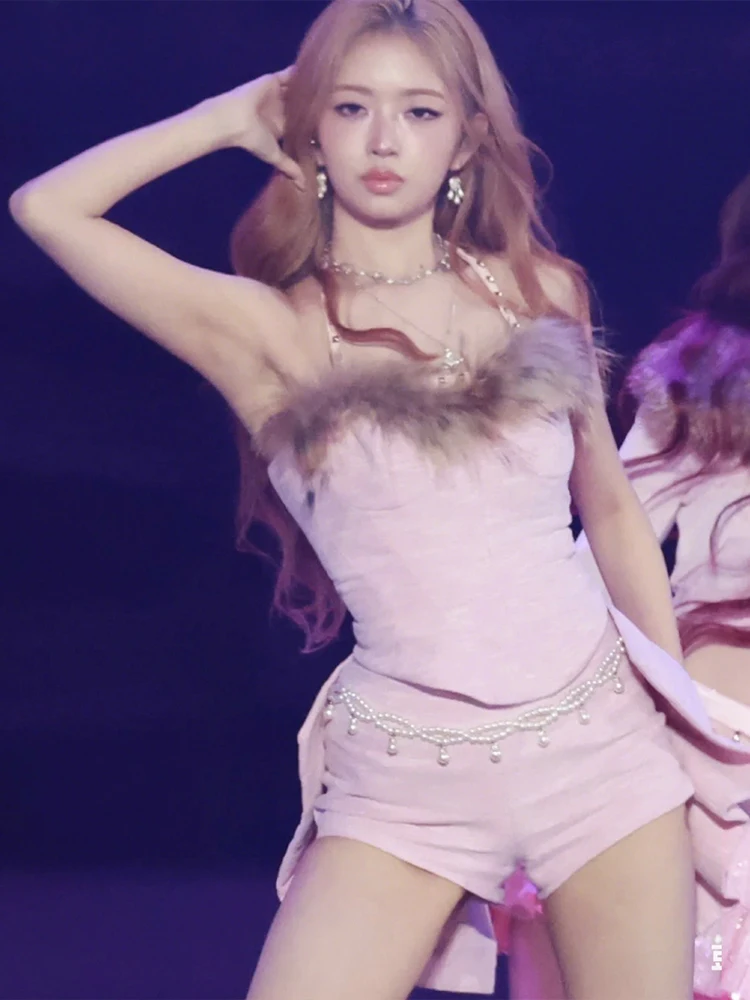 Sisterlinda-Camiseta sin mangas Hipster peluda para mujer, camiseta sin mangas con remaches y cuello Halter, sin espalda, para fiesta de medianoche, Club, Festival de Música