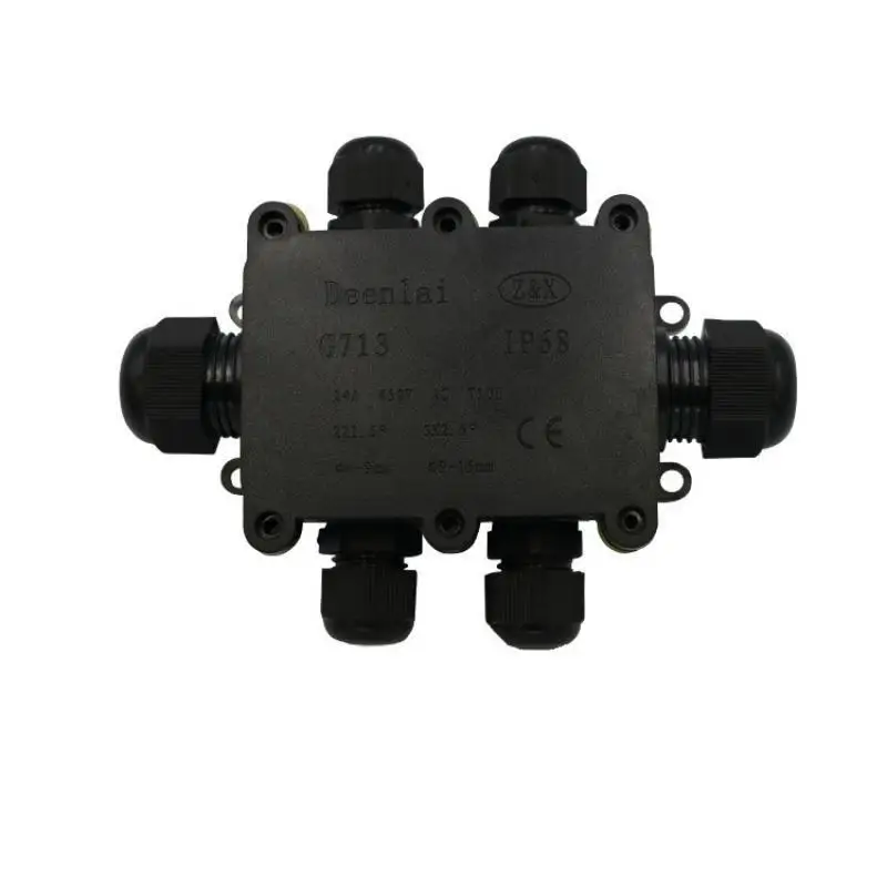 【BA】G713 IP68 Waterproof Junction Box 6 Cable Ports Durable Plastic Shell For Outdoor Electrical Wiring Garden Lighting