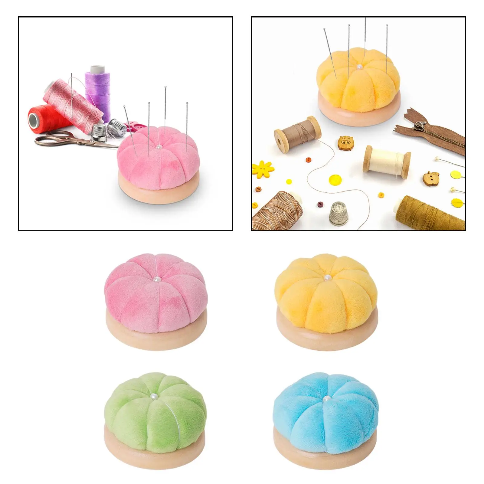 Pumpkin Pin Cushion Pins Holder Portable Home Decor Sewing Pin Cushion Sewing Pin Holder for Closet DIY Craft Table Desktop Home