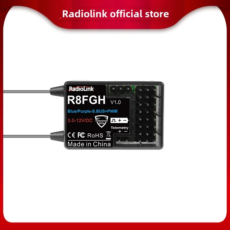 Radiolink R8FGH 60V Dual Antenna Receiver 8-Channel High Voltage 14S Racing Drone Parts 600m Ground Distance Drones Accessories