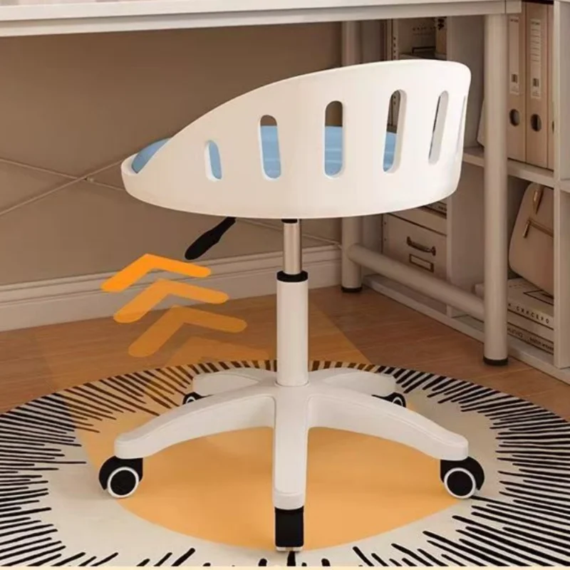 360° Rotation Chair With Backrest Salon Chairs Round Stool Furniture Home Makeup Chair for Soft-back Dressing Stool Cream Style