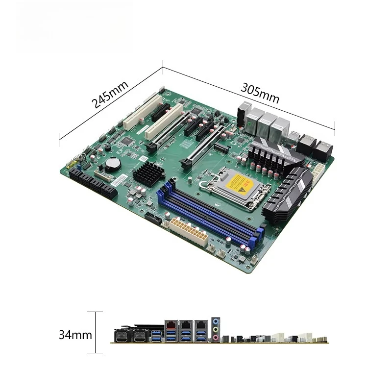 ATX LGA1700 I3 I5 I7 I9 4 DDR5 8 SATA M.2 4 HD VGA 4K PCIe 5.0 X16 PCIe X4 2x PCI 3 LAN 6 COM Industrial Embedded Motherboard