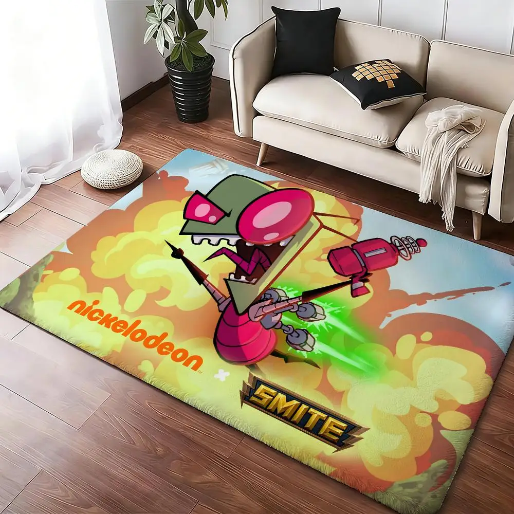 Anime I-Invader Z-Zim Floor Mat Soft Thickened Absorbent Non-Slip Bedroom Living Room Door Mat Home Decor Flannel Rugs