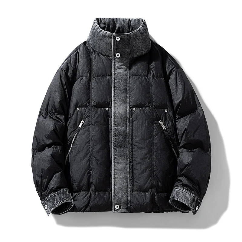

【New】Winter 90% Down Jacket - US High - street Denim - Spliced Workwear Style (New Arrival)