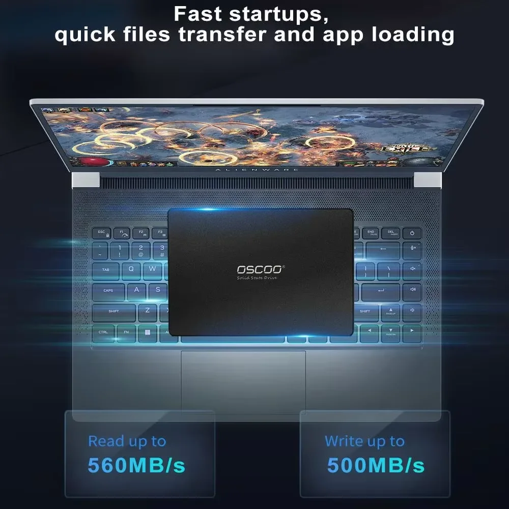 OSCOO 2.5 ''SSD 240GB Unità a stato solido originale 120GB 3D TLC NAND Flash SATA3 6.0Gbps SSD per disco rigido SSD desktop portatile