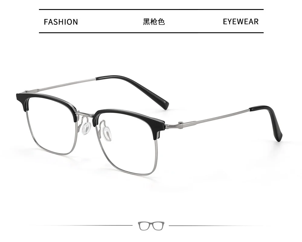 JAEVAR Neuer 155 mm Titan-Augenrahmen, ultraleichter Halbrahmen, Herren-Augenrahmen, Business-Optik, verschreibungspflichtiger Rahmen 26030 – Detail 12