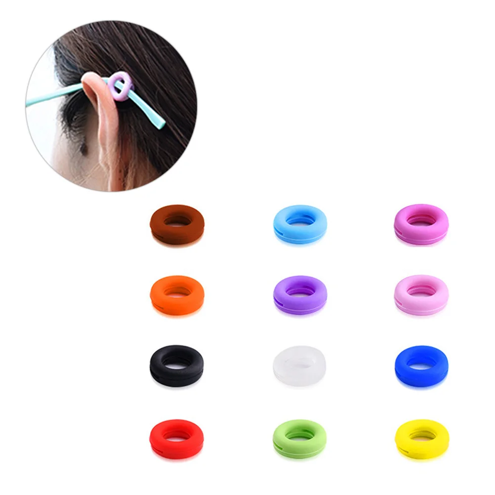 

Silicone Eyeglass Frame Grips Anti-Slip Ear Hooks Temple Tips For Most Eyewear Reading Sunglasses Round Retainer Repair