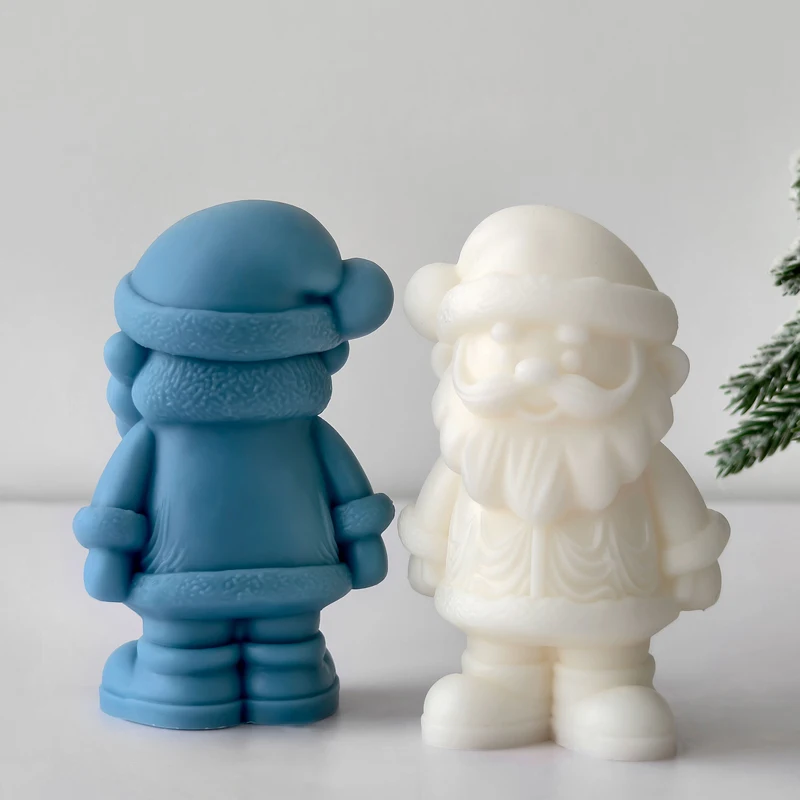 ثلاثية الأبعاد سانتا كلوز سيليكون قالب شمع اليدوية رائحة شمعة صنع لوازم عيد الميلاد الديكور هدية DIY بها بنفسك الحرف الجبس الراتنج قالب