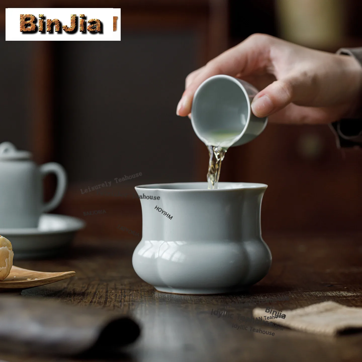 BAEJORIA Azure Ru Kiln Jianshui Tea Washing Basin Writing-brush Washer Water Washing Slag Tank Tea Residue Bucket Chaxi Gifts