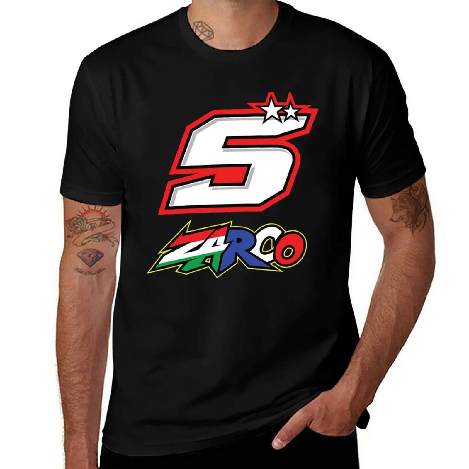 Johann Zarco Number 5 T-Shirt Casual Basic Short Sleeve T-Shirt