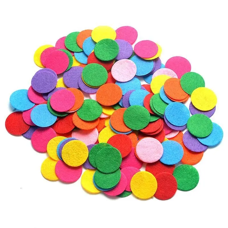 100pcs 2cm 2.5cm 3cm 4cm 5cm Non Woven Circle Pads Felt Fabric Round Patches Diy Accessories Handmade Flowers Crafts Material