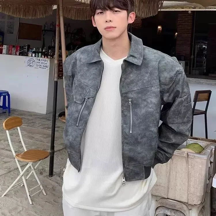 Chaqueta de hombre con cremallera, abrigos clásicos naturales estilo Steampunk, de piel, plumón, para camping, militar, original, elegante, de alta gama, de invierno, tipo cargo, militar