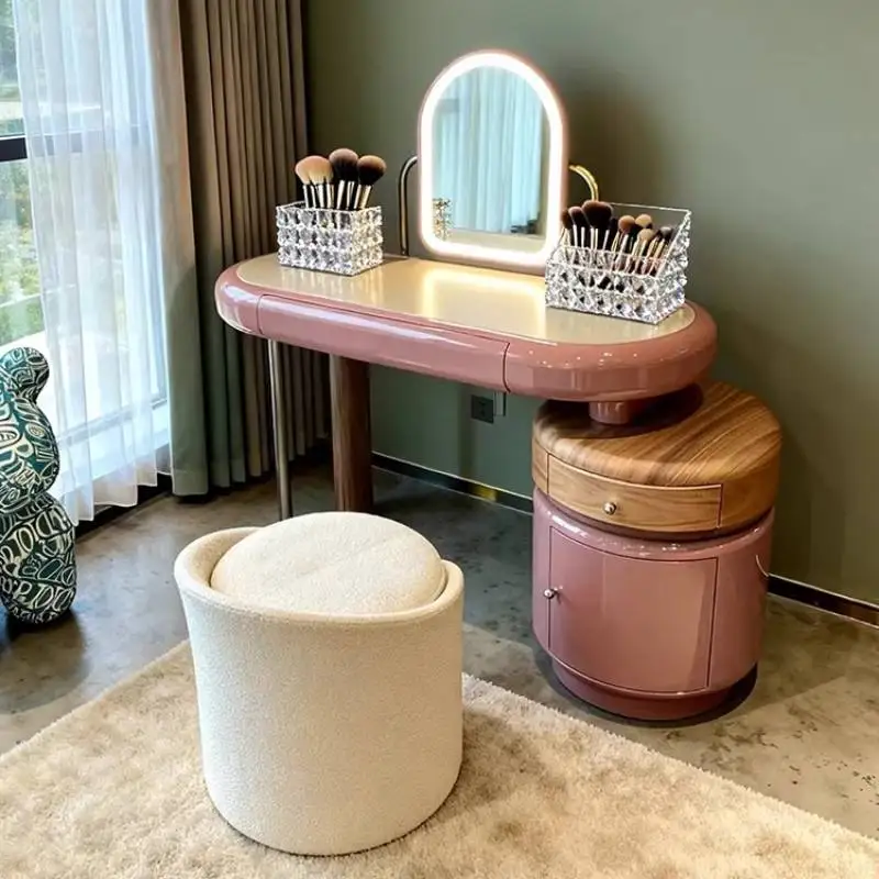 

Minimalist Nordic Makeup Table Narrow European Wood Modern Vanity Desk Bedroom Lounges Storage Coiffeuse Chambre Furniture Home