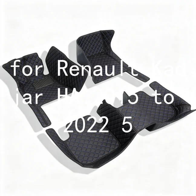 Tappetini per auto in pelle con motivo a rombi, compatibili con i modelli Renault Kadjar HA dal 2015 al 2022, 5 posti, personalizzati, con rivestimento completo, impermeabili, resistenti alle macchie,