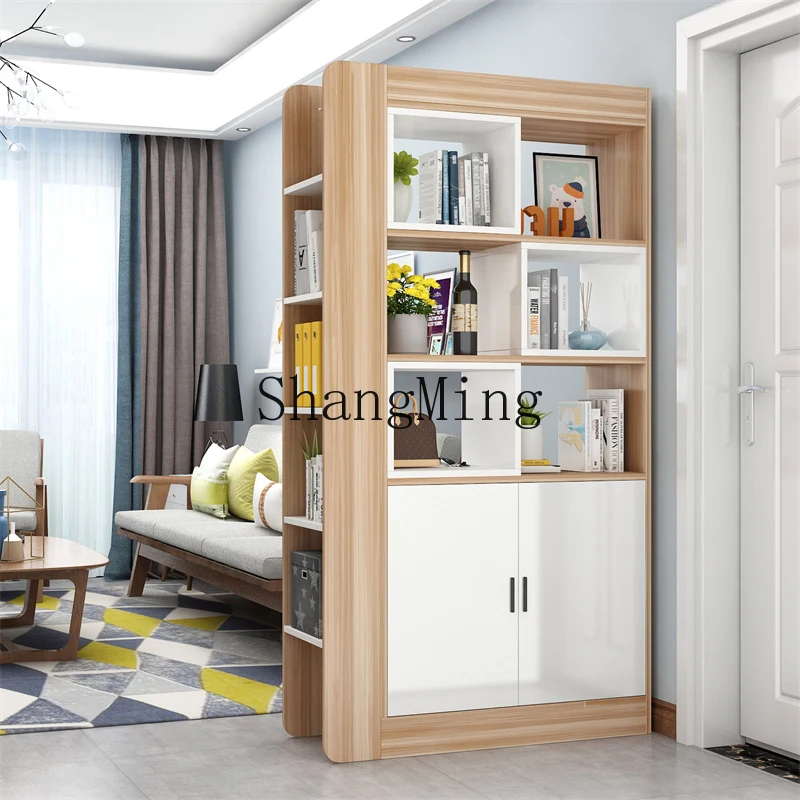 

LXY entrance shoe cabinet integrated door light luxury foyer living room solid wood partition locker