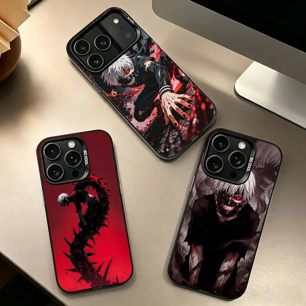 

Tokyo Z-Ghoul K-Ken K-Kaneki Phone Case For iPhone 17,16,15,14,13,12,11 Plus,Pro Max,XS,Colorful Silver Black Cover