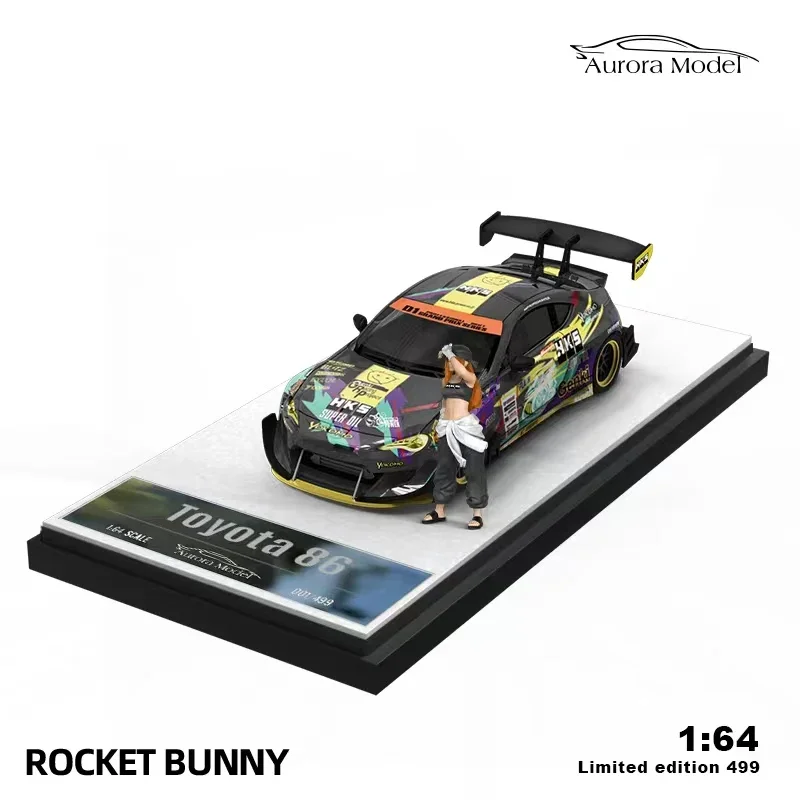 Aurora 1:64 modelo de coche GT86, aleación fundida a presión, colección de vehículos deportivos, revestimiento HKS