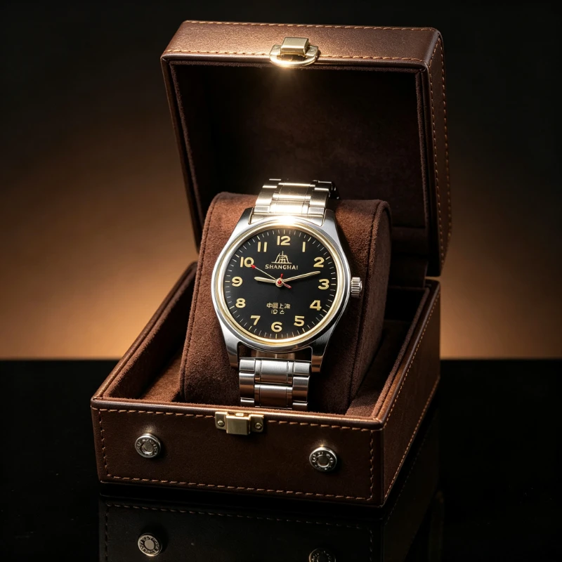 19 Drill All-steel Digital Black Surface Manual Winding Mechanical Watch Diameter 36mm