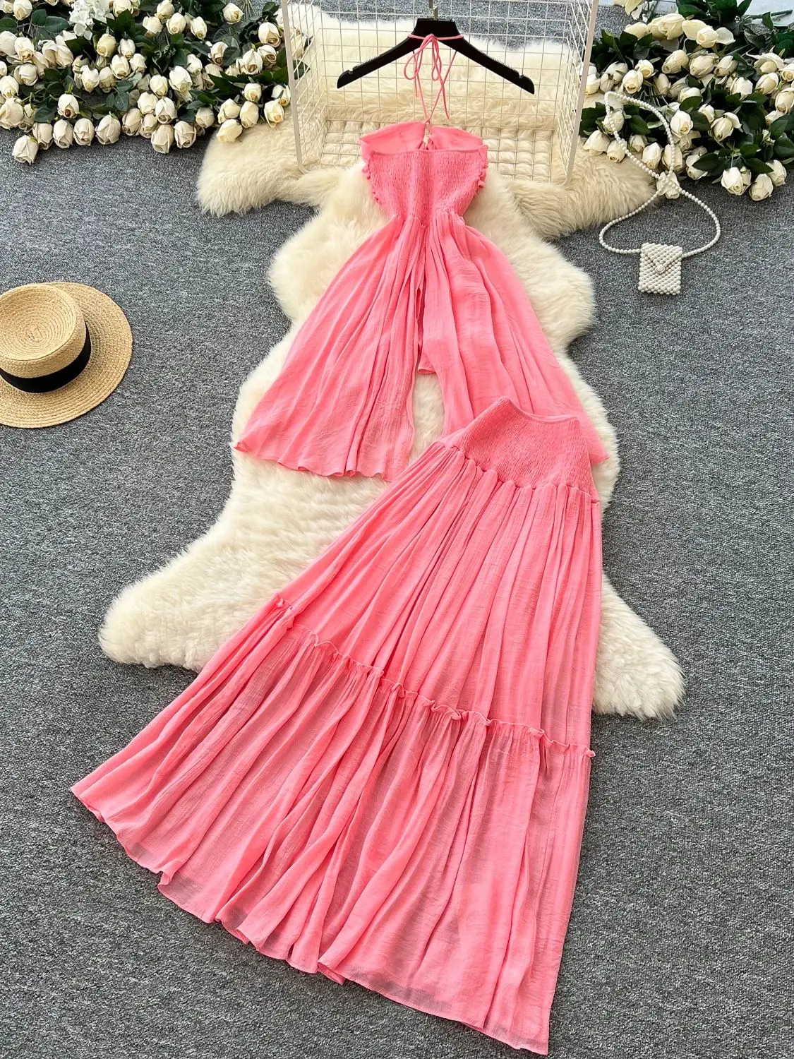 

Комплект для пляжного отдыха Sisterlinda из 2 предметов: женский топ-халтер без бретелек + юбка в стиле пэчворк, элегантный наряд для дня рождения и клуба