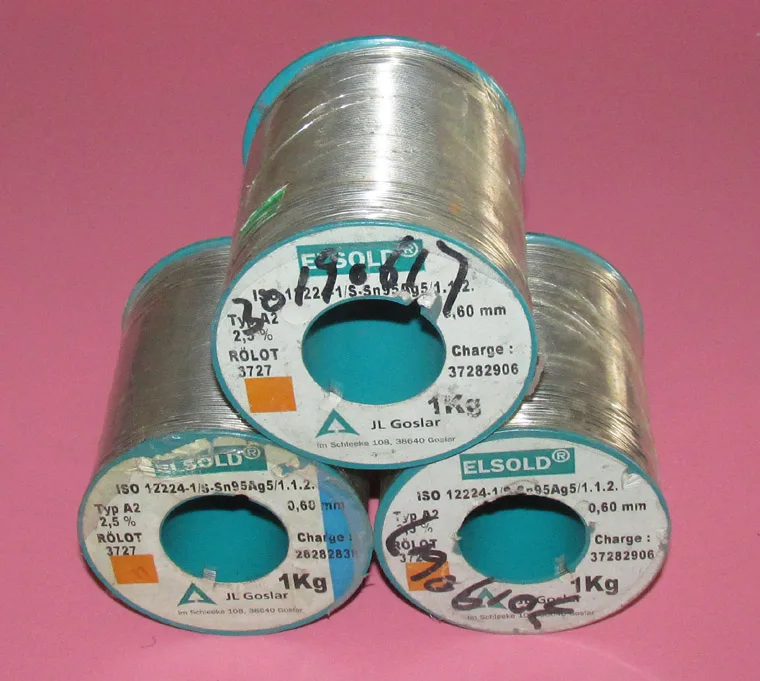 10M German Made ELSOLD Lead-Free Silver Containing Solder Wire, 5% Silver, 0.6mm Diameter, For Audio Soldering Wire