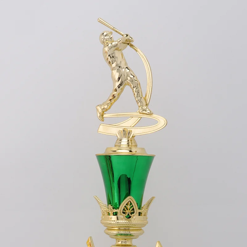 Sports competition: Baseball, cricket, pickleball. Universal trophy. Customizable logo or signature.