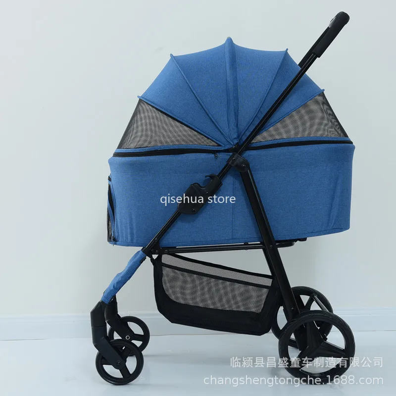 Huaying-carrito desmontable para mascotas, carrito ligero y plegable para exteriores, carrito de viaje para perros y bebés