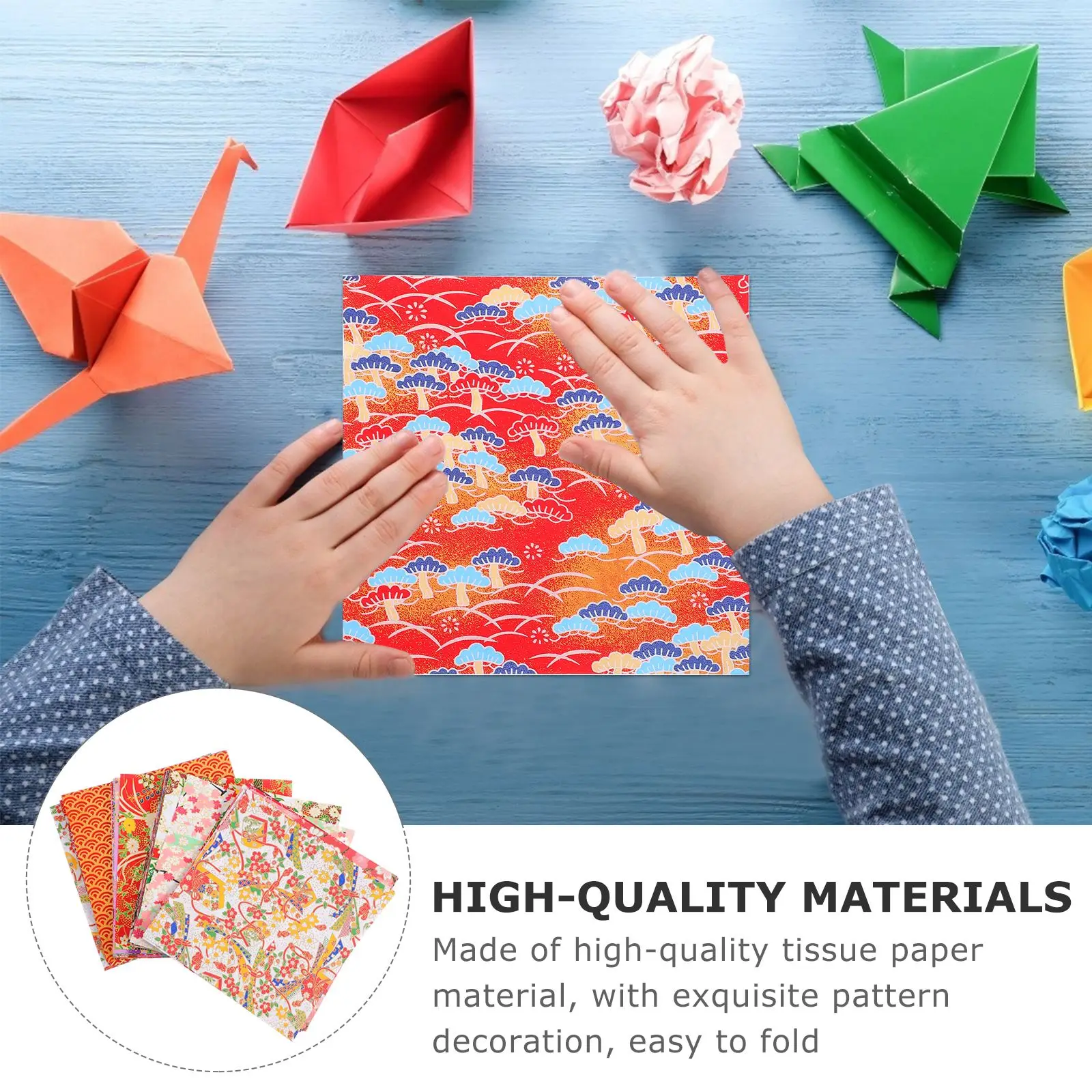 4 Sets Japanese Style Yuzen Paper Hand Craft Folding Square Colorful Cotton Paper DIY Origami Paper  Foldable Hand Craft Paper