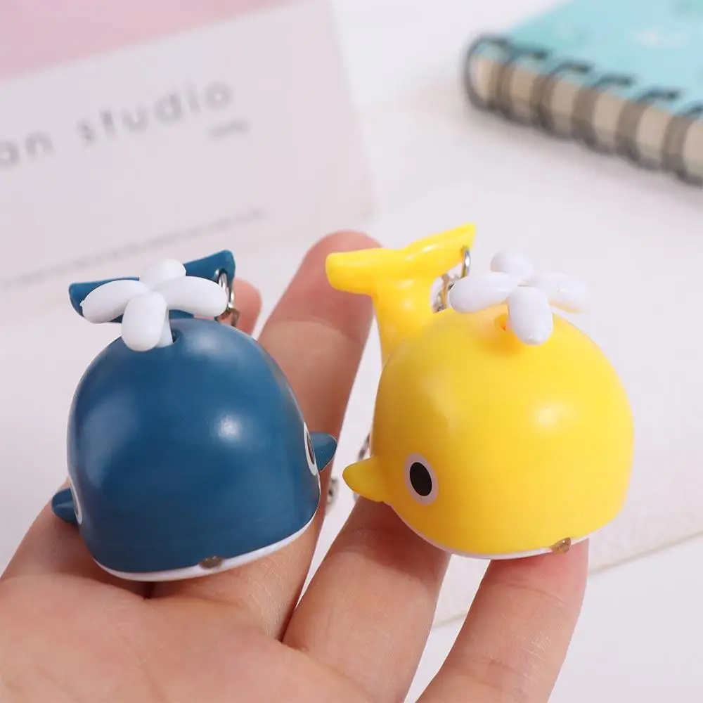 Sounds Light Sea Whale Keychain with Sound Flashlight LED Whale Keyring Metal Rings Cartoon Animal LED Keychain Small Gift
