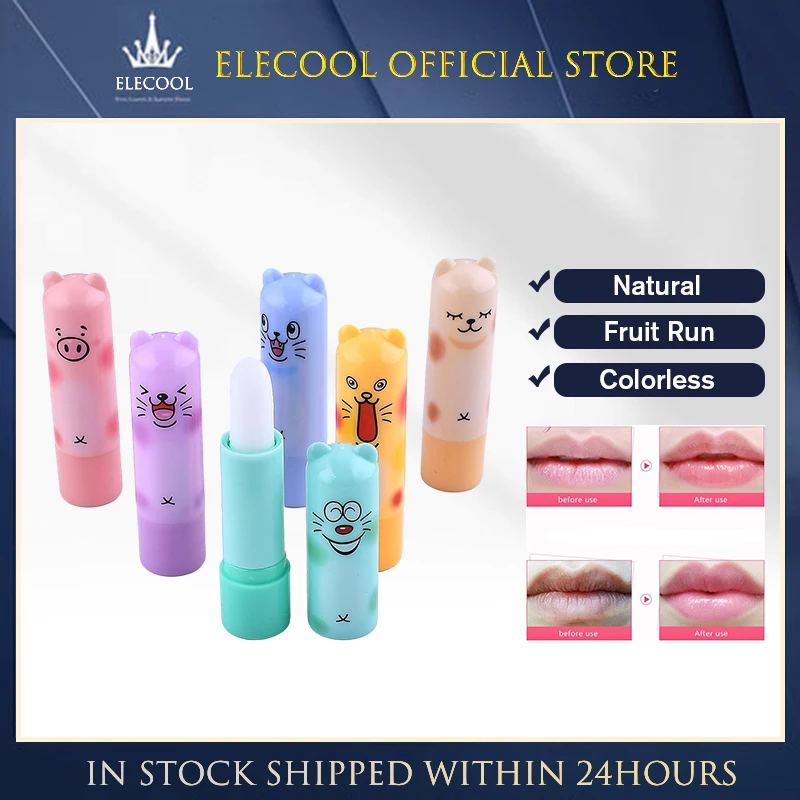 1~10PCS Natural Plant Lip Balm Moisture Colourless Cartoon Lip Balm Fruit Embellish Lipstick Baby Lips Lip Care Random Colors