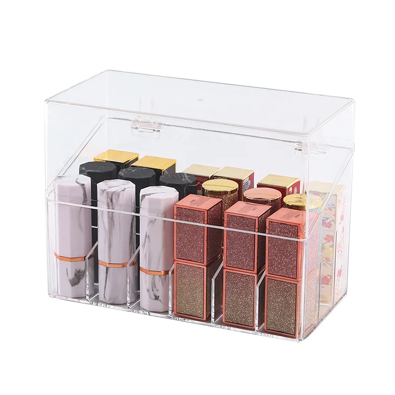 24 Grid Acrylic Makeup Organizer Storage Box Lipstick Box Lipstick Nail Polish Display Stand Holder Cosmetic Organizer Box