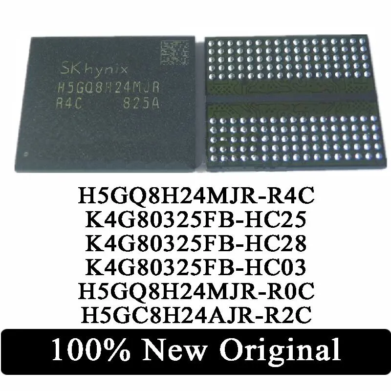 1pcs 100% neue K4G80325FB-HC03 K4G80325FB-HC25 K4G80325FB-HC28 H5GQ8H24MJR-R0C H5GQ8H24MJR-R4C H5GC8H24AJR-R2C bga ic chipsatz