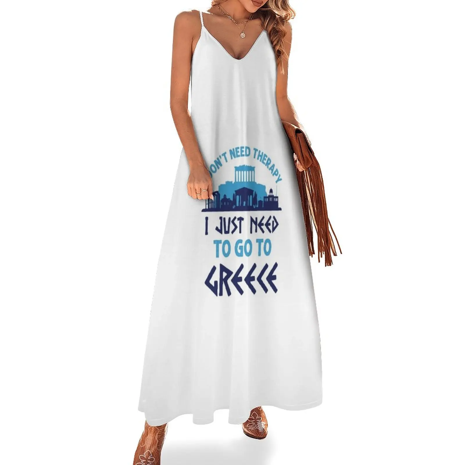 

I Don't Need Therapy I Just Need to Go to Greece Sleeveless Dress bandage dress dresses for women 2024