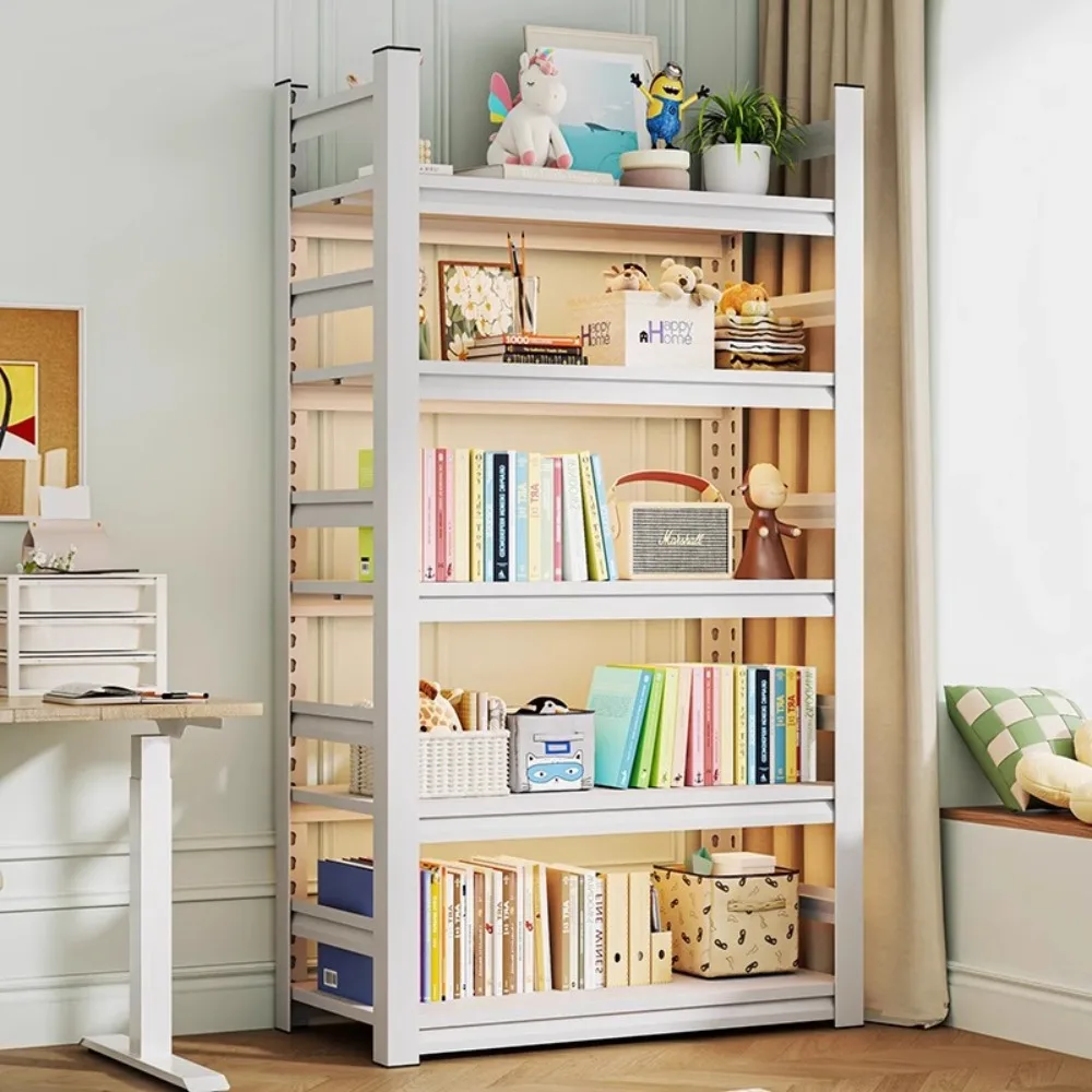 Wrought iron bookshelf shelf Floor-to-ceiling multi-layer simple storage Iron shelf Steel student bookcase