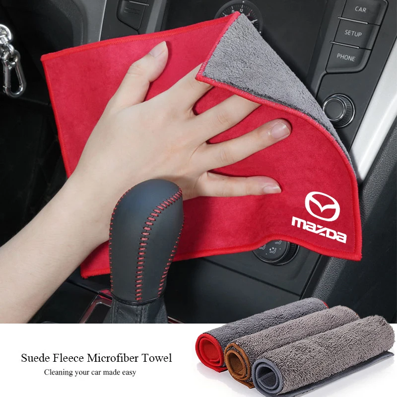 Car Microfiber Cleaning Towel Wipe Drying Cloth Clean Tools For Mazda 2 3 6 5 Atenza CX3 CX5 MX5 CX7 Axela CX30 CX90 CX60 CX50 M