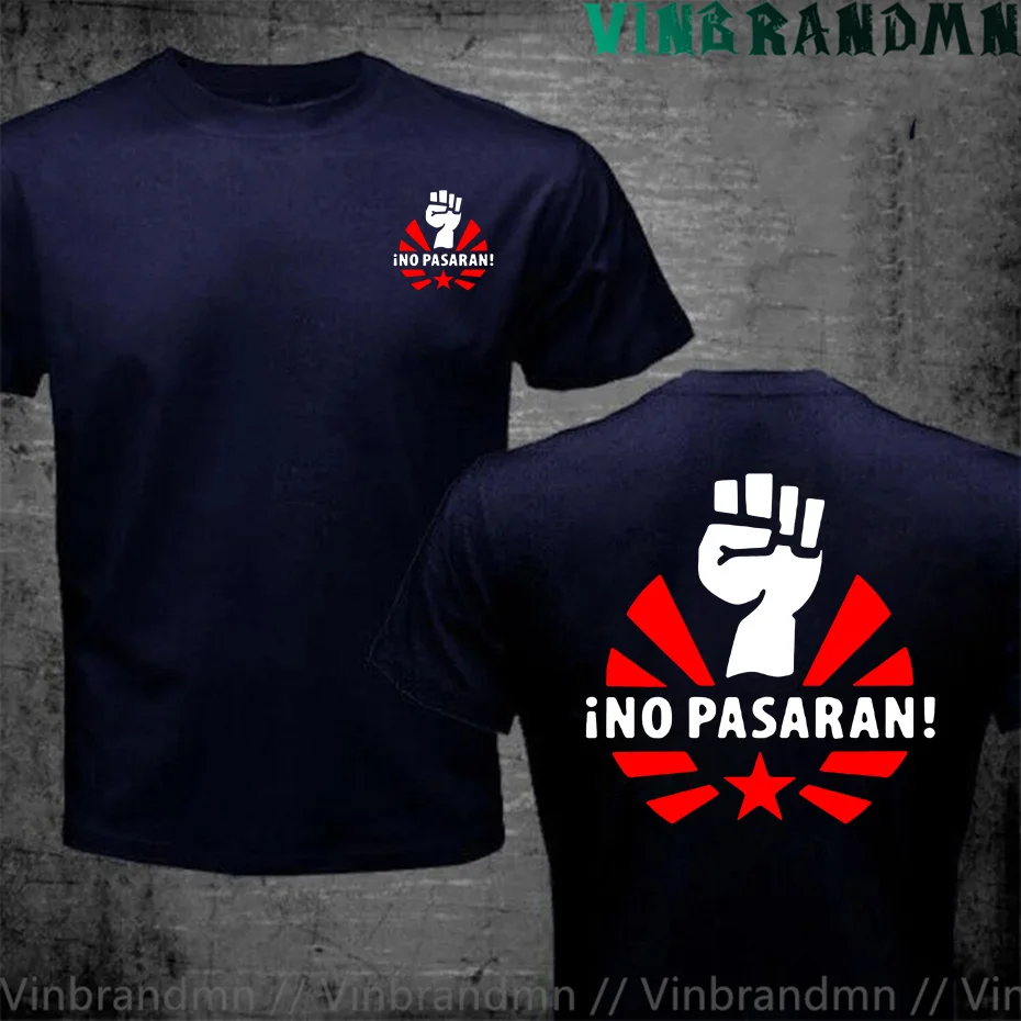 No Pasaran Fist & Star T Shirts Men Anime Clothes TShirt Design Communism Marxism Socialism CCCP Soviet Union Cotton Man T-Shirt