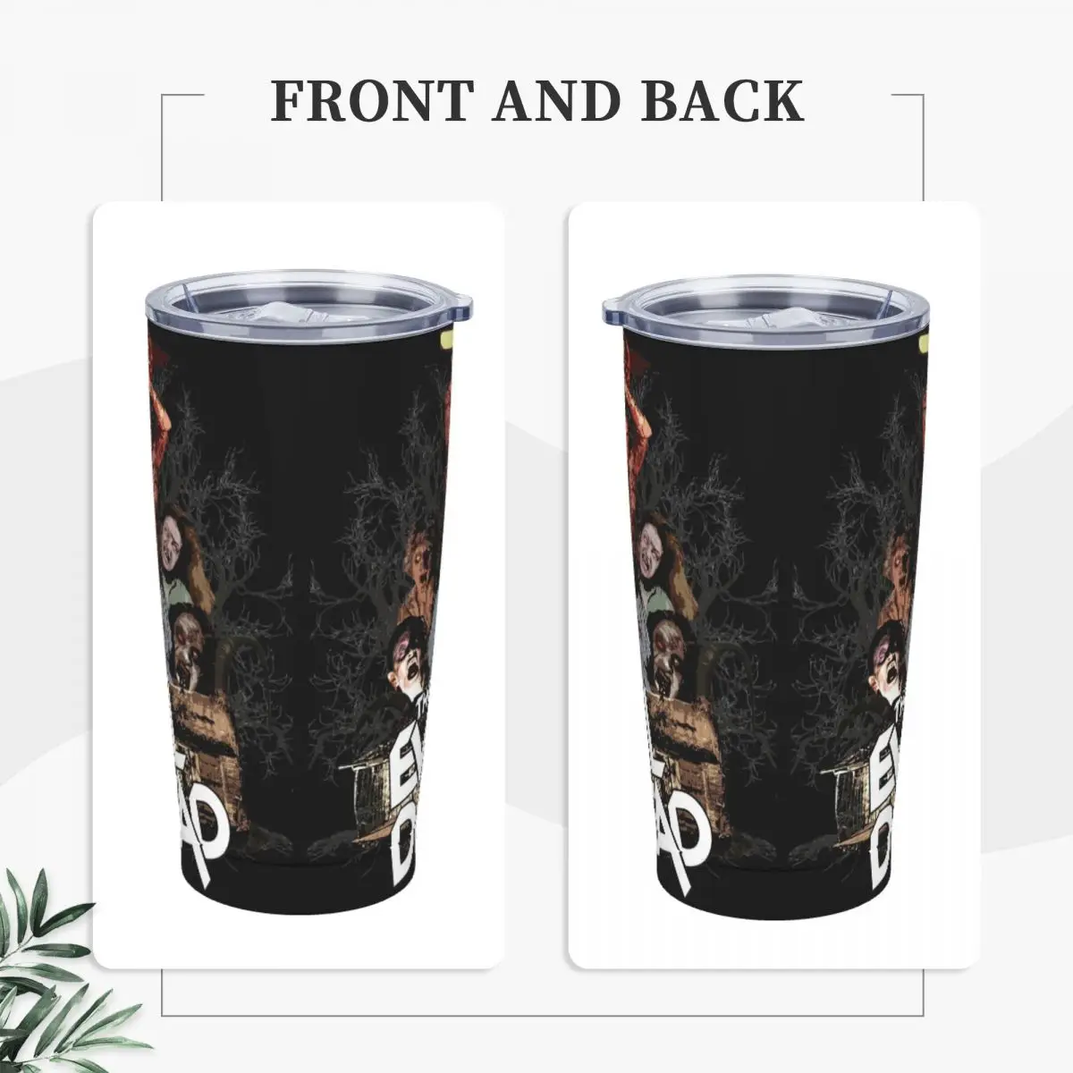 The Evil Dead Halloween Tumbler Vacuum Insulated Horror Movie Thermal Cup with Lid Straw Office Home Mug Hot Cold Drink 20oz